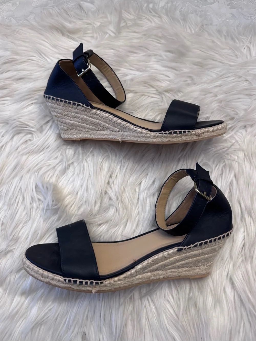 Talbots Size 9 Espadrille Wedge Sandal Open Toe Ankle Strap Comfort Preppy
